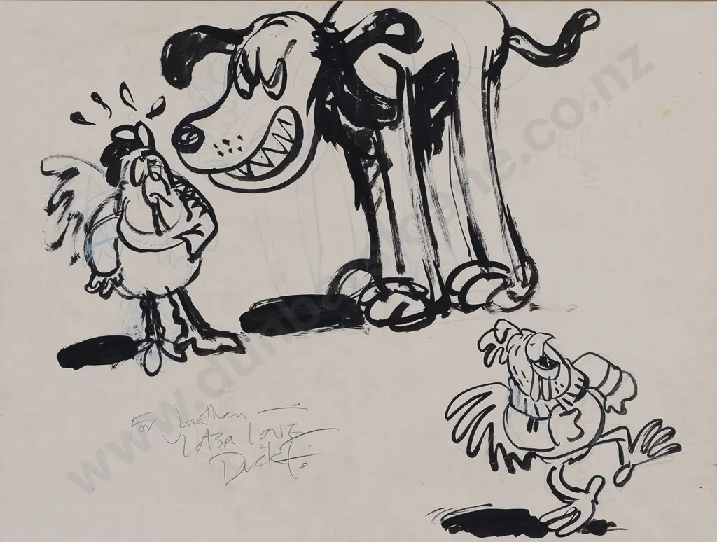 Dick Frizzell (b 1943) - Cartoon Sketch Image 1++