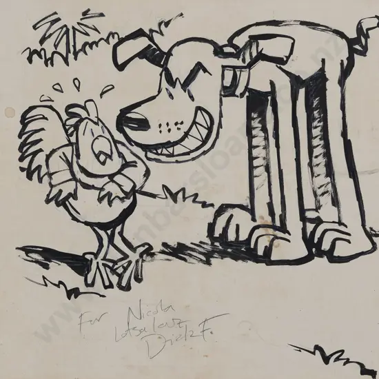 Dick Frizzell (b 1943) - Cartoon Sketch