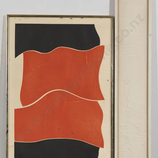 John Drawbridge (1930 - 2005) - Red Wave & Wall Project No IV (2) A/F