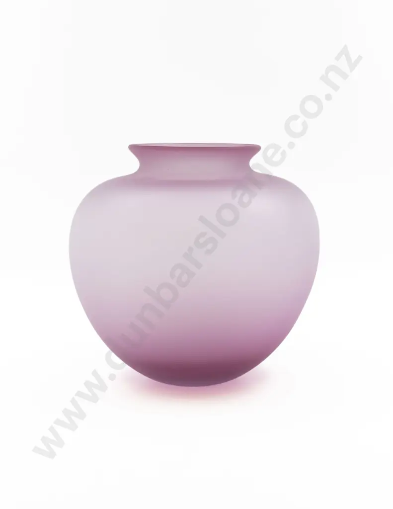 Pink Ovoid  Art Glass Vase Image 1++