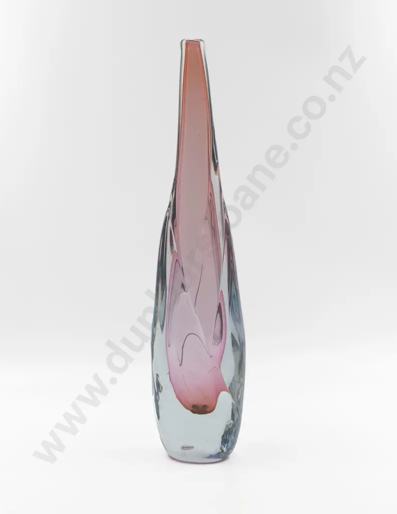 Large Heavy Bottle Form Art Glass Vase Image 1++