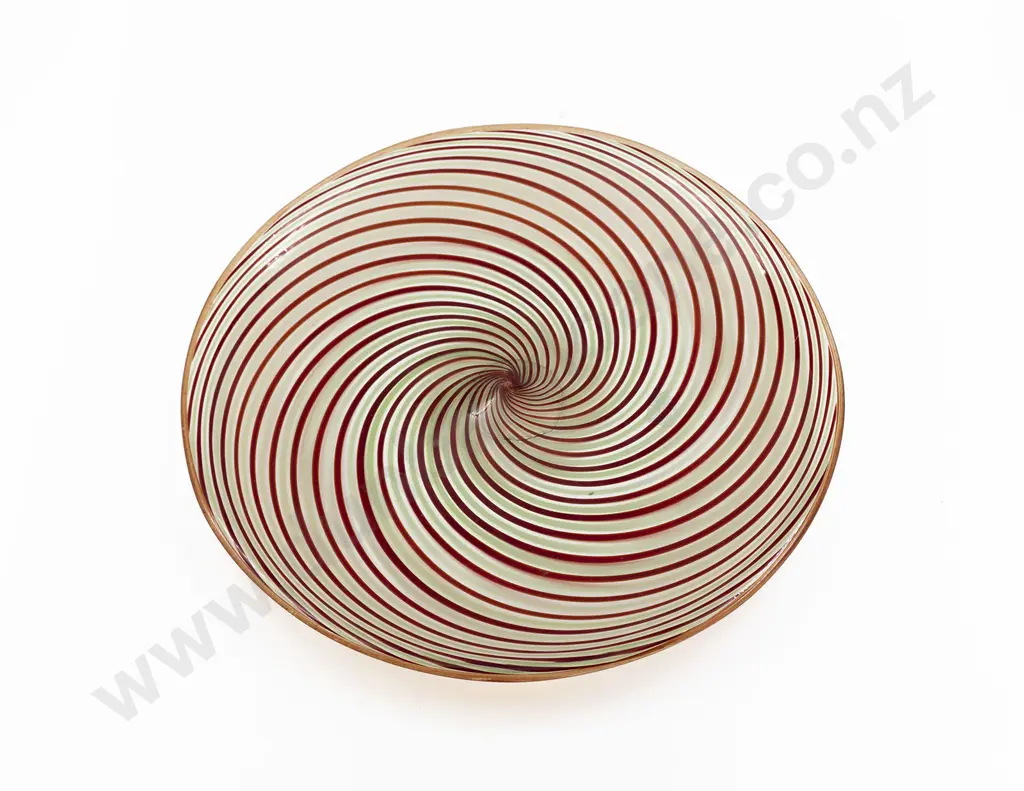 Large Probably Scandinavian Art Glass Shallow Bowl Image 1++