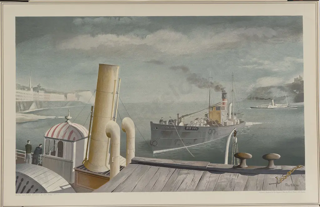 Felix Kelly (1914 - 1994) - Drifter and Paddle Steamer Image 1++