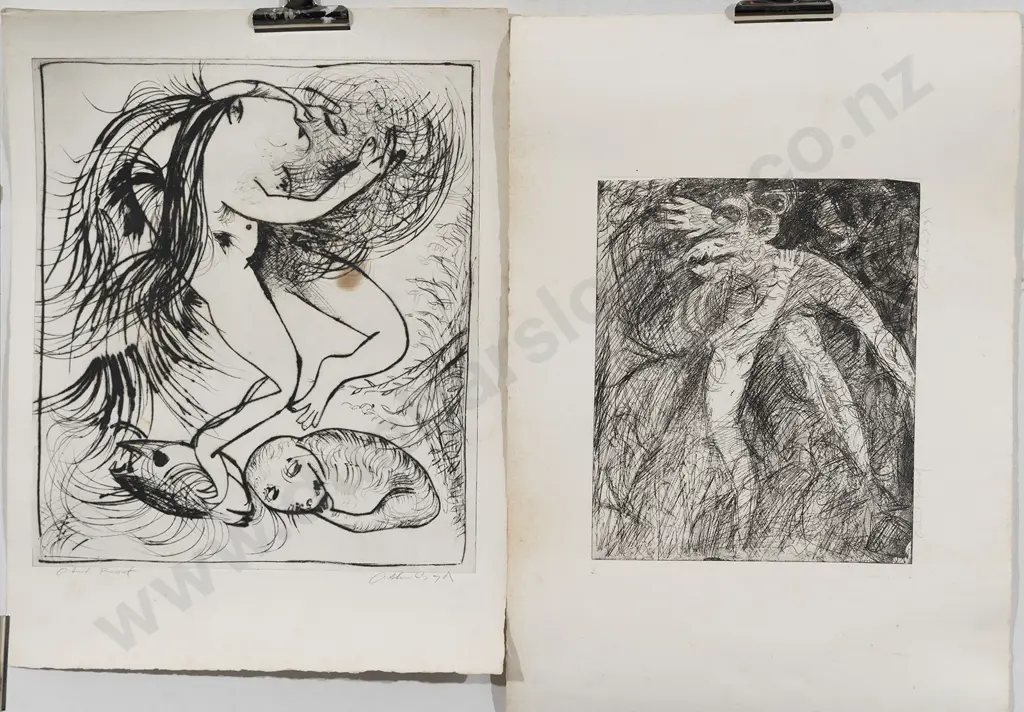 Arthur Boyd (1920 - 99) - Two Untitled Etchings (unframed) Image 1++