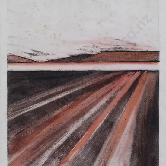 Marilynn Webb (1937 - 2021) - Burning Landscape Lake Mahinerangi (a/f)