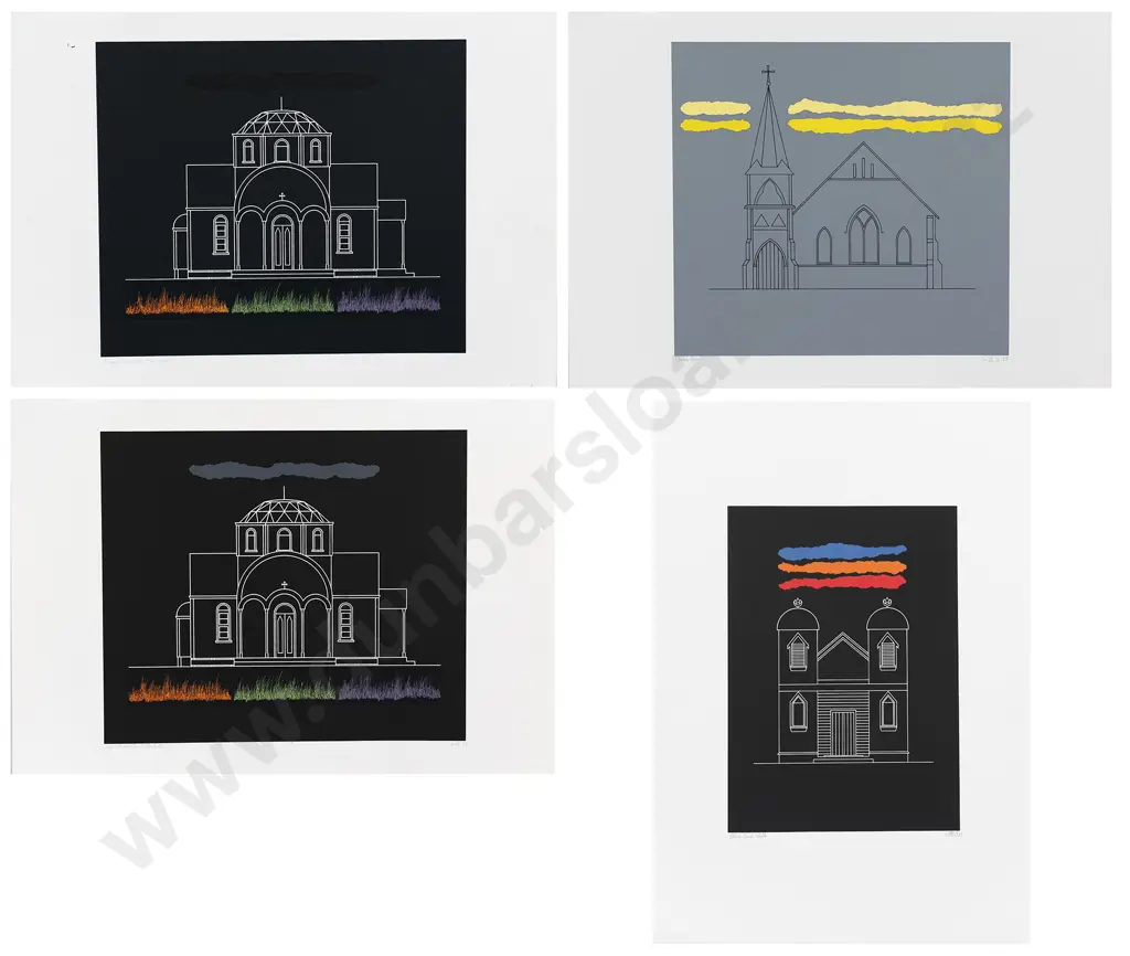 Four Ltd Ed Prints - NZ Churches (unframed) Image 1++