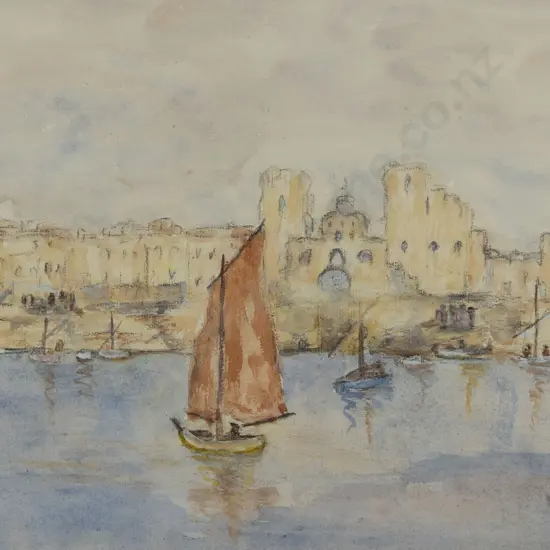 Attrib. Maude Burge (1865 - 1957) - European Harbour Scene