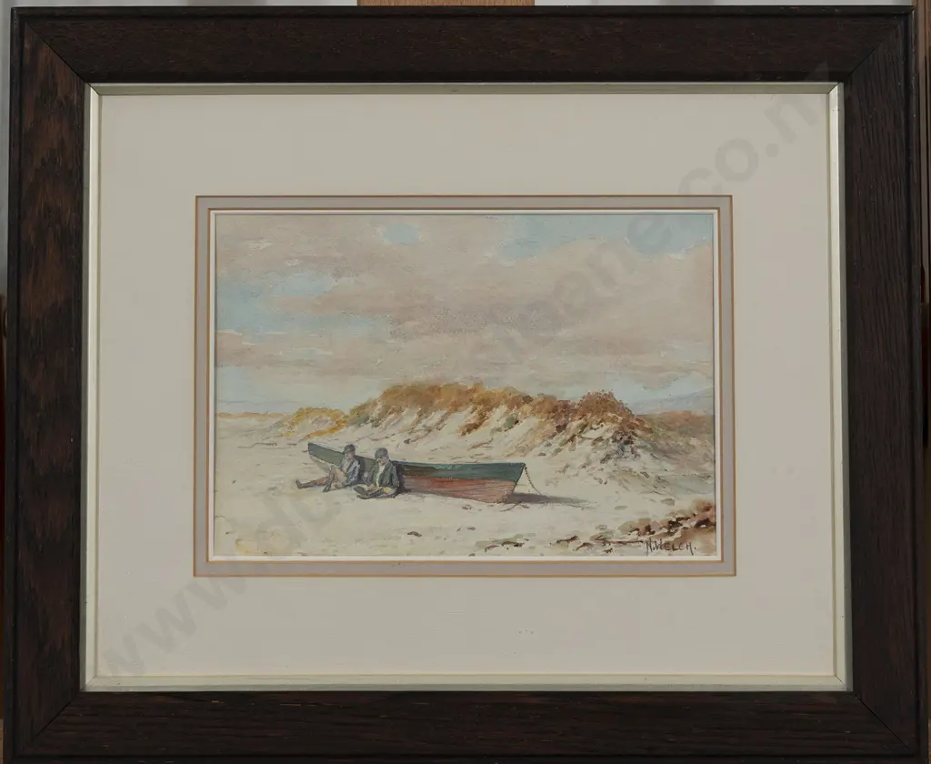 Nugent Welch (1881-1970) - On the Beach Muritai Wellington Image 1++