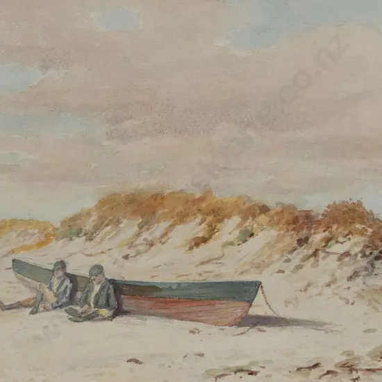 Nugent Welch (1881-1970) - On the Beach Muritai Wellington