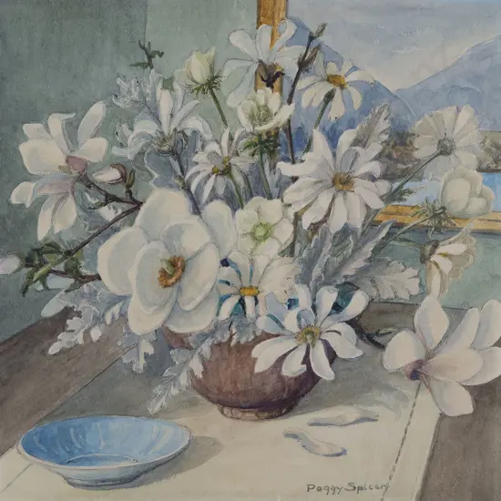 Peggy Spicer (1908 - 84) - Floral Still Life with Magnolias
