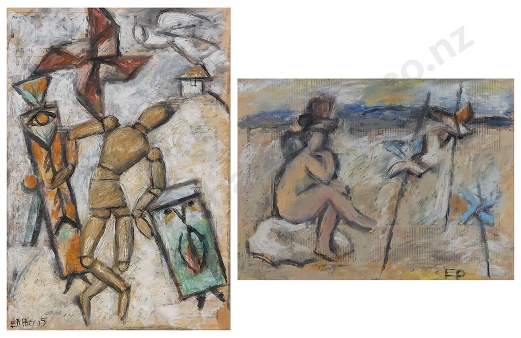 Eugeni Rastorguev (1920 - 2009) - Pair of Figural Abstracts (2) Image 1++
