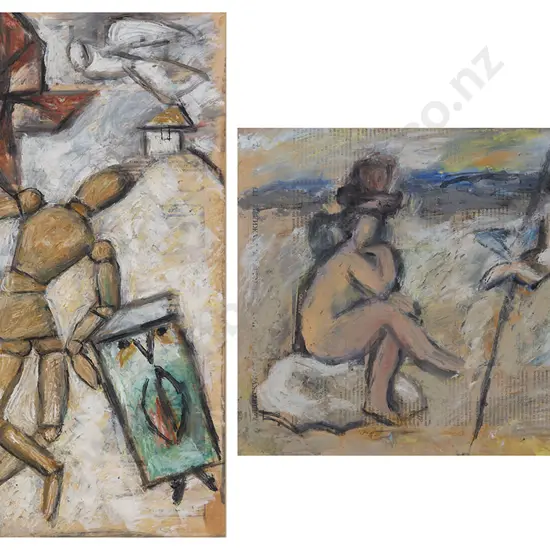 Eugeni Rastorguev (1920 - 2009) - Pair of Figural Abstracts (2)