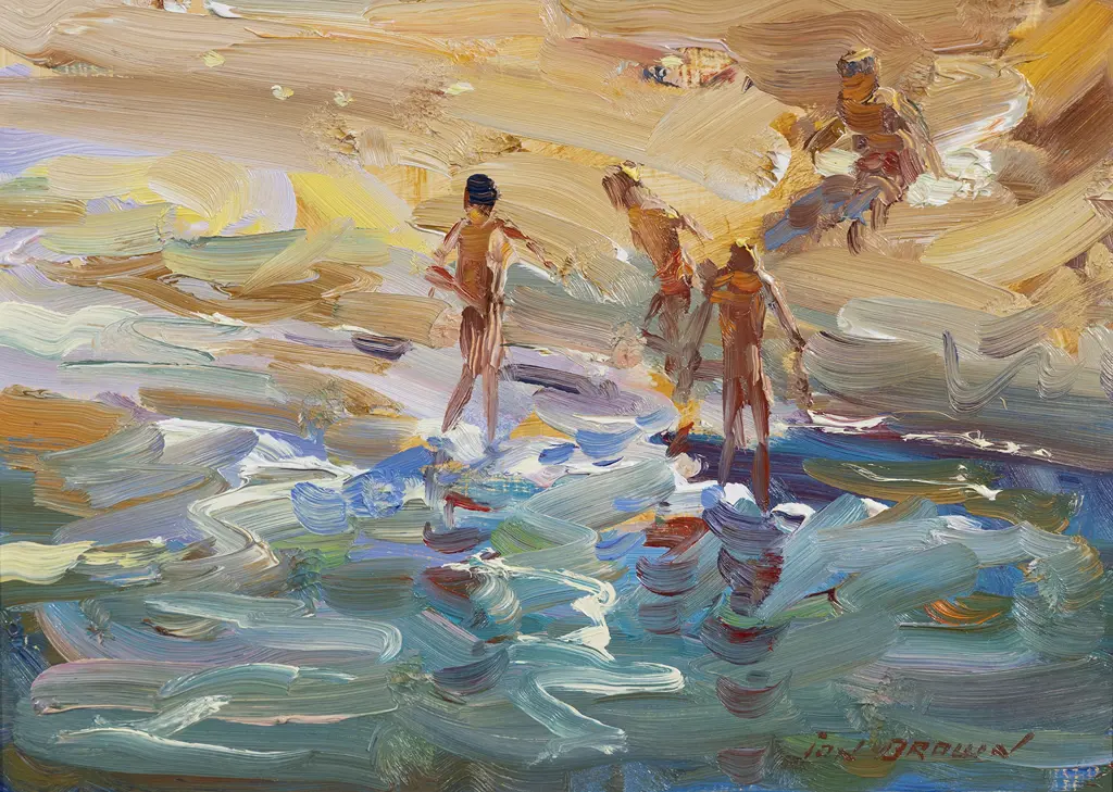 Ion Brown (b 1942) - At The Beach Image 1++