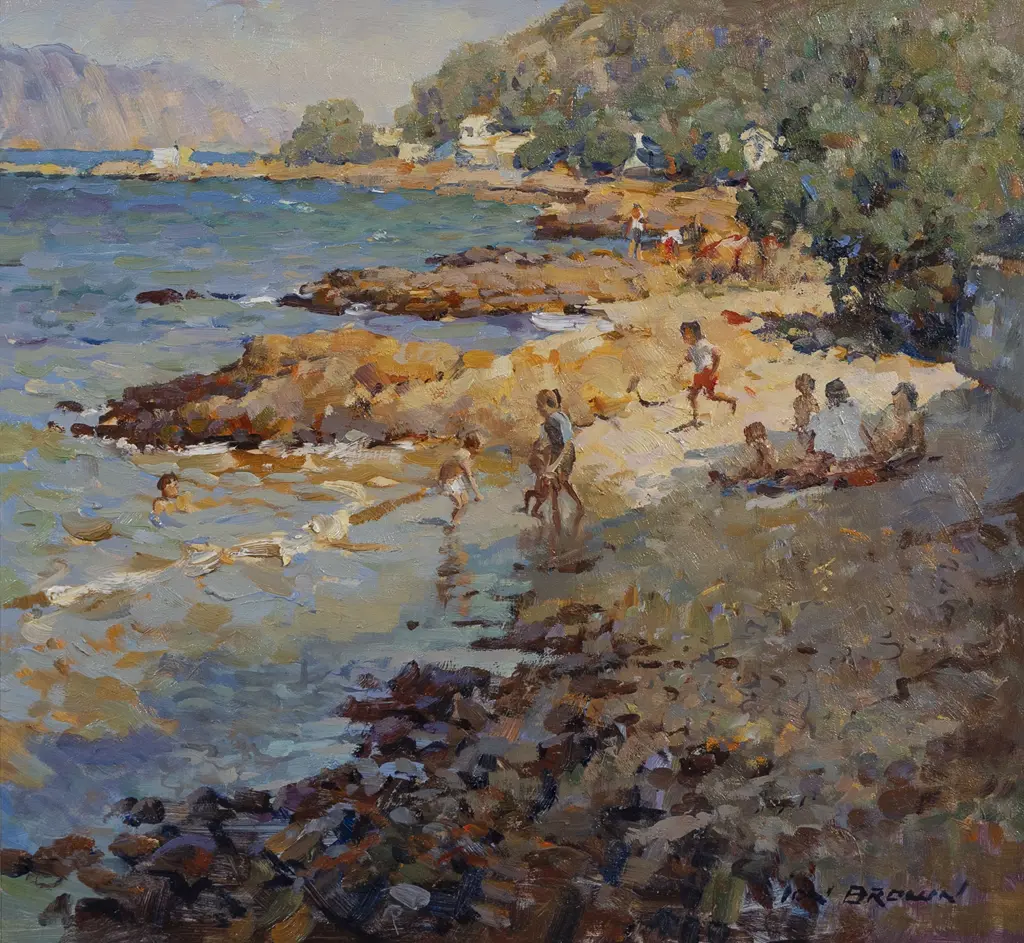Ion Brown (b. 1942) - Afternoon Karaka Bay Image 1++