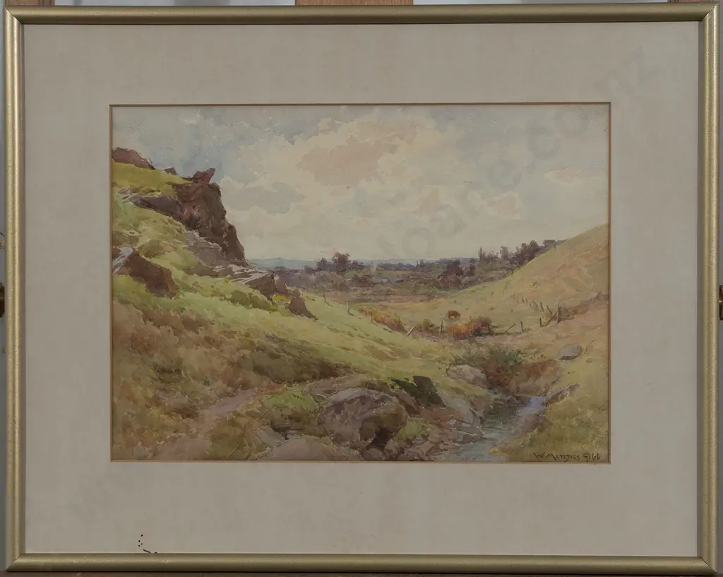 William Menzies Gibb (1859 - 1931) - Looking Down The Valley St Martins Image 1++