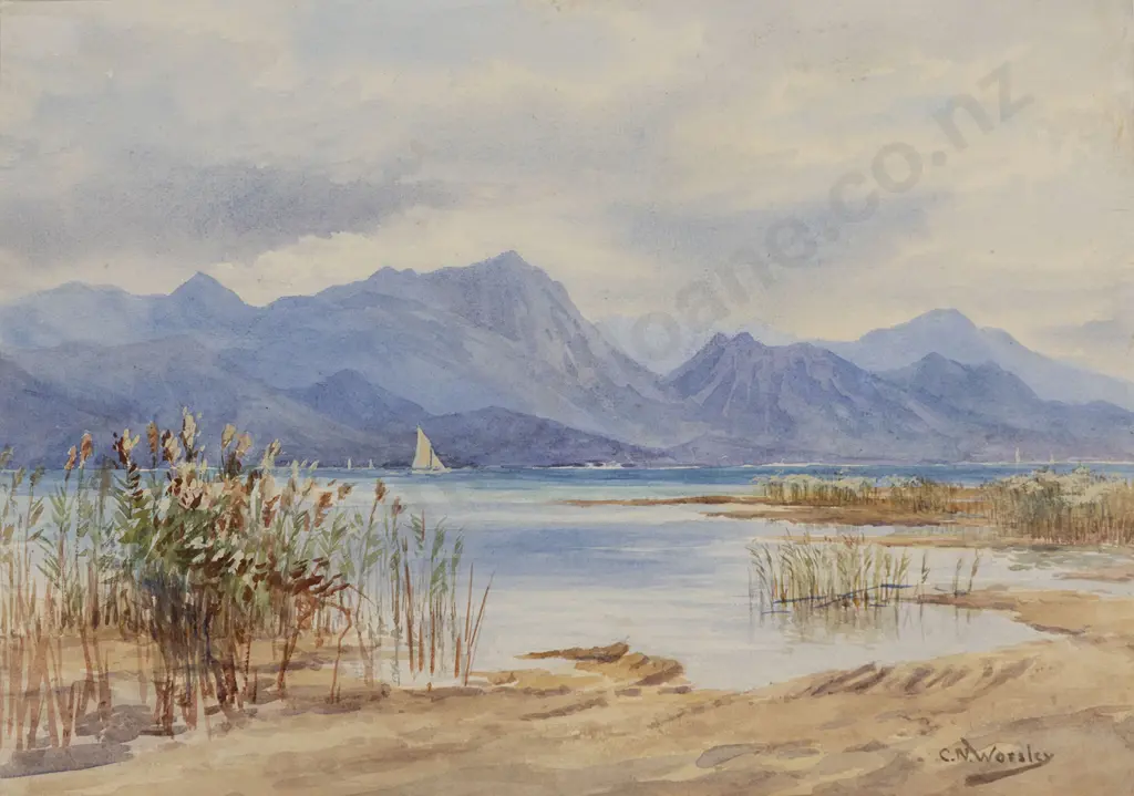Charles Nathaniel Worsley (1862 - 1923) - South Island Landscape Image 1++