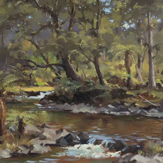 Peter Brown (1921-2005) - Te Hoe Stream Whirinaki Forest