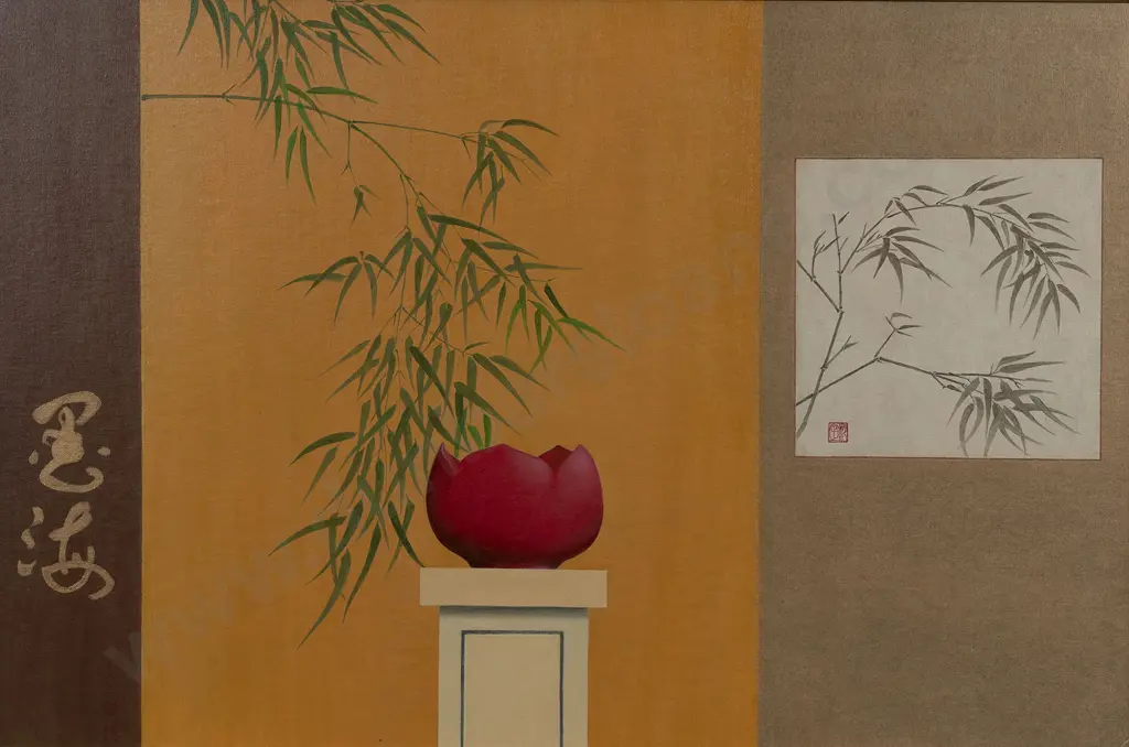 Richard Shallcrass - Lotus Vase with Bamboo Image 1++