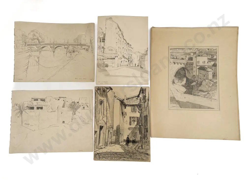 John Weeks (1888 - 1965) - Twelve Sketchbook Studies (unframed) Image 1++