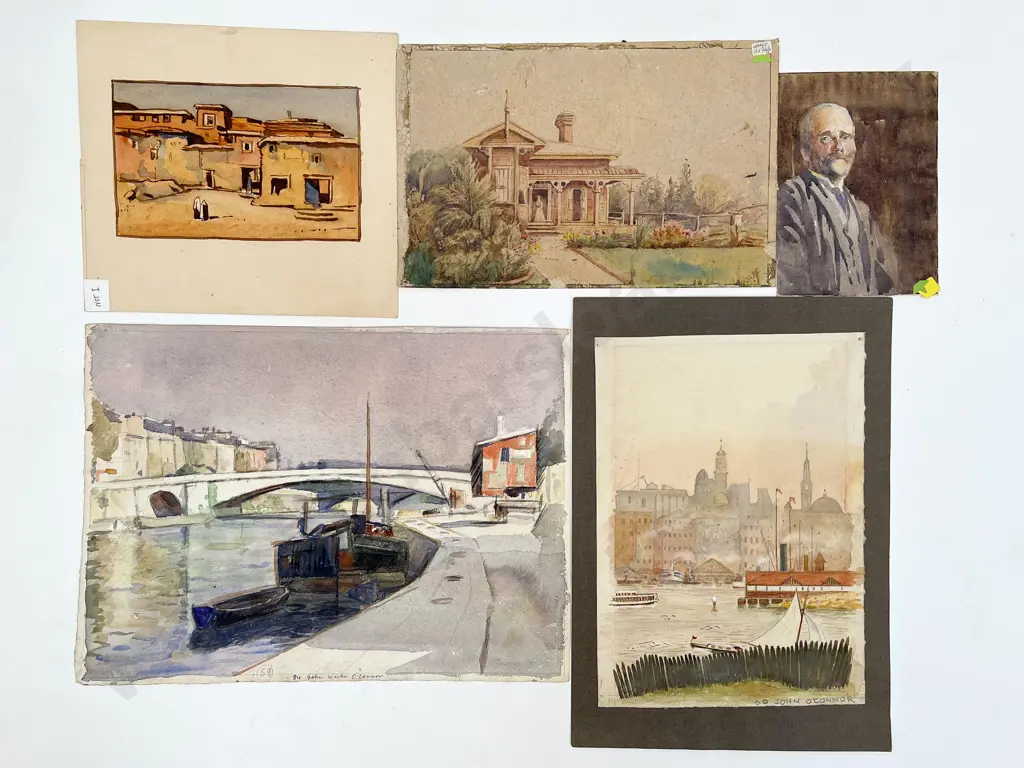 John Weeks (1888 - 1965) - Five Small Watercolour Sketches (unframed) Image 1++