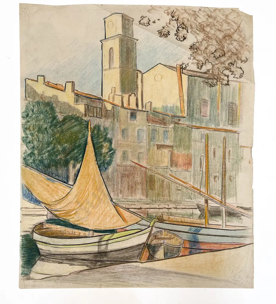 John Weeks (1888 - 1965) - Three Coloured Pastel Sketches (unframed) Image 1++