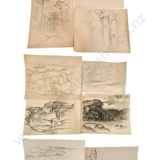 John Weeks (1888 - 1965) - Seventeen Various Sketchbook Studies (unframed)