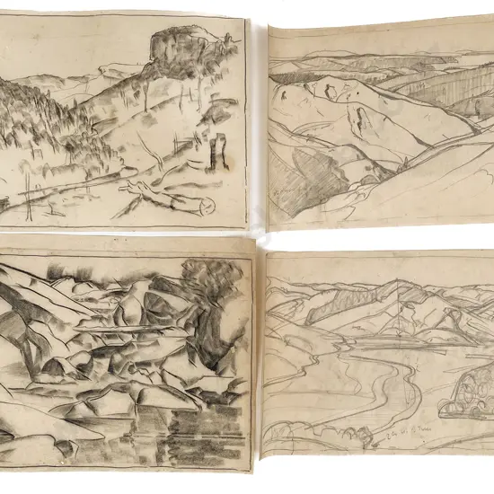 John Weeks (1888 - 1965) - Fifteen Various Sketchbook Studies (unframed)