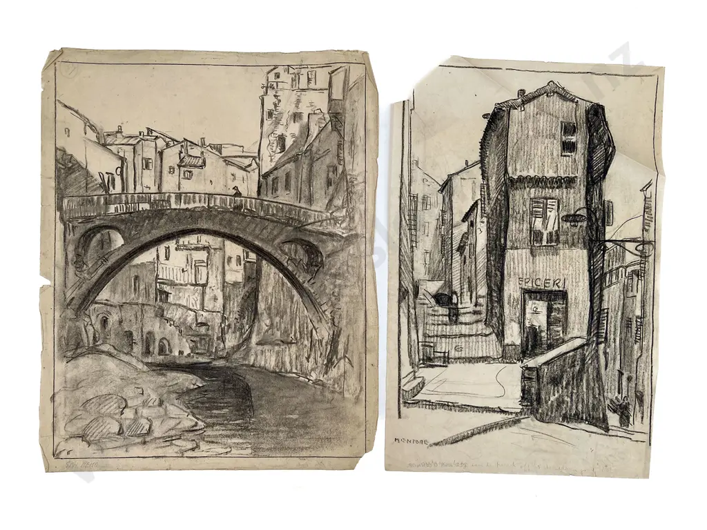 John Weeks (1888 - 1965) - Seven Various Sketchbook Studies (unframed) Image 1++