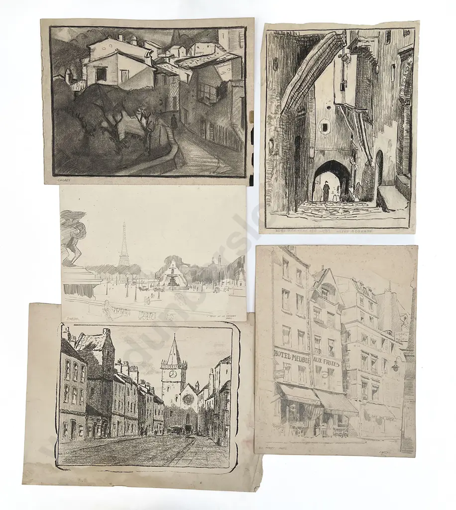 John Weeks (1888 - 1965) - Seven Various Sketchbook Studies (unframed) Image 1++