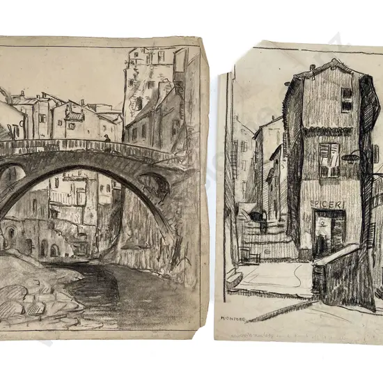 John Weeks (1888 - 1965) - Seven Various Sketchbook Studies (unframed)