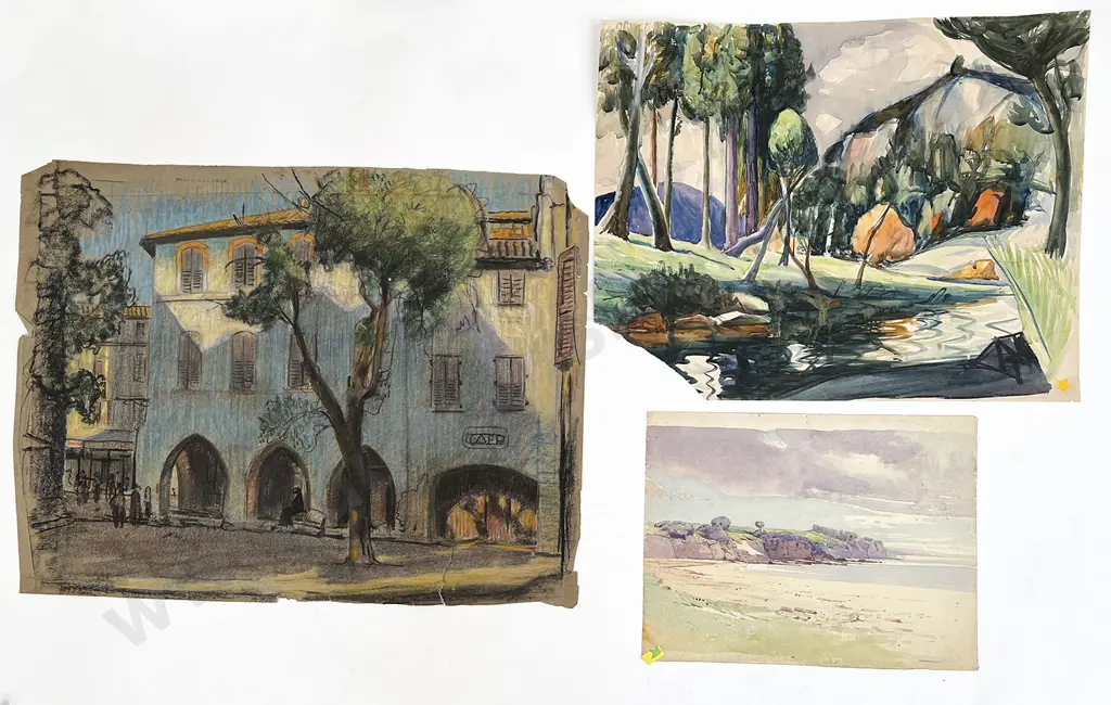 John Weeks (1888 - 1965) - Three Sketchbook Studies (unframed) Image 1++