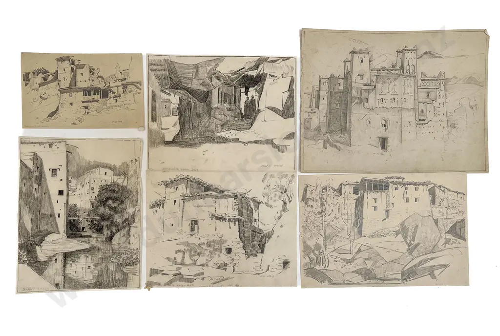 John Weeks (1888 - 1965) - Nine Various Sketchbook Studies (unframed) Image 1++