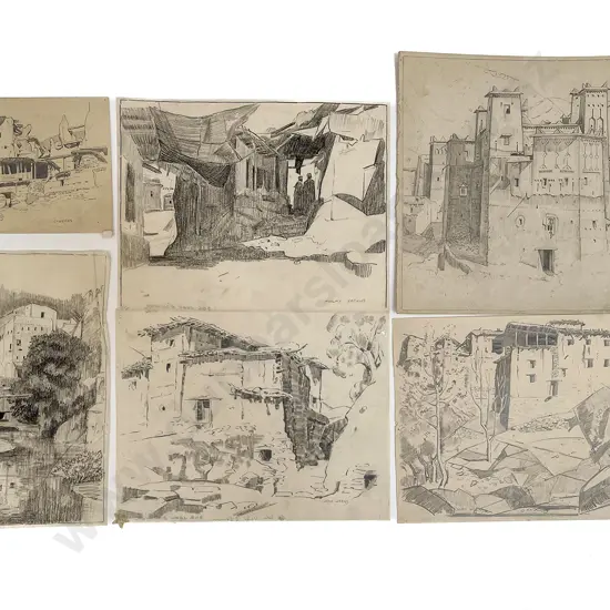 John Weeks (1888 - 1965) - Nine Various Sketchbook Studies (unframed)