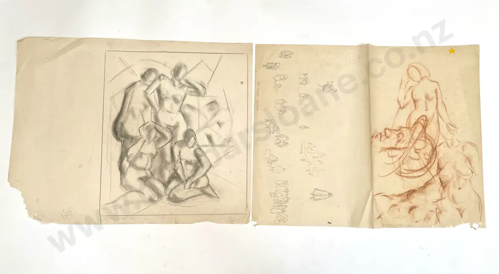 John Weeks (1888 - 1965) - Six Various Sketchbook Studies (unframed) Image 1++
