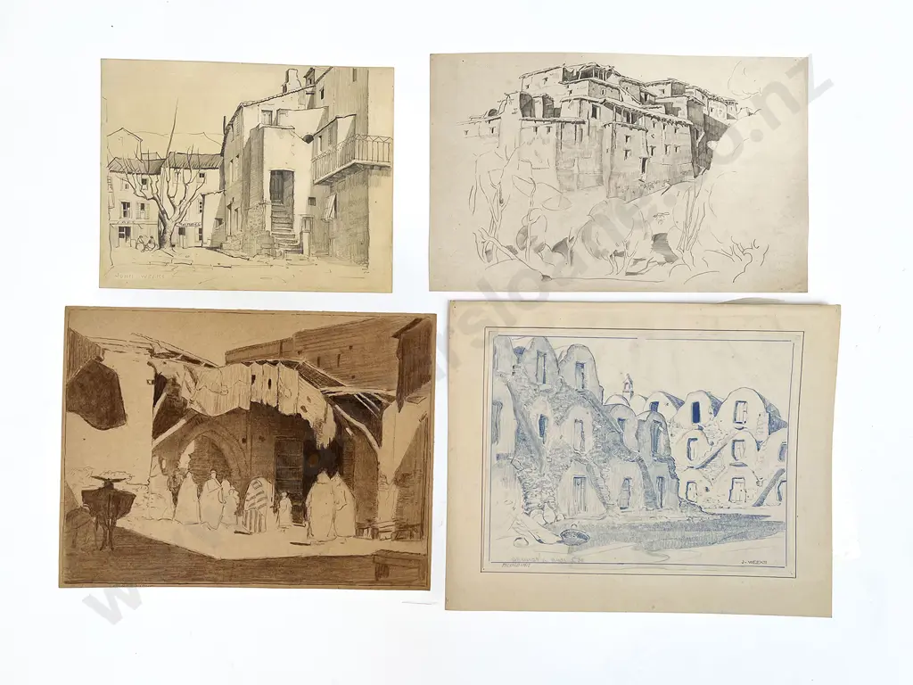 John Weeks (1888 - 1965) - Six Various Sketchbook Studies (unframed) Image 1++