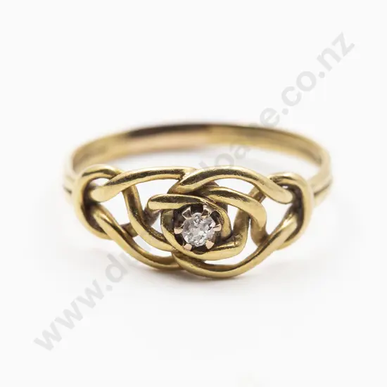 Victorian 18ct Single Diamond 'Love Knot' Ring