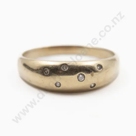 9ct Six Stone Diamond Domed Band Ring