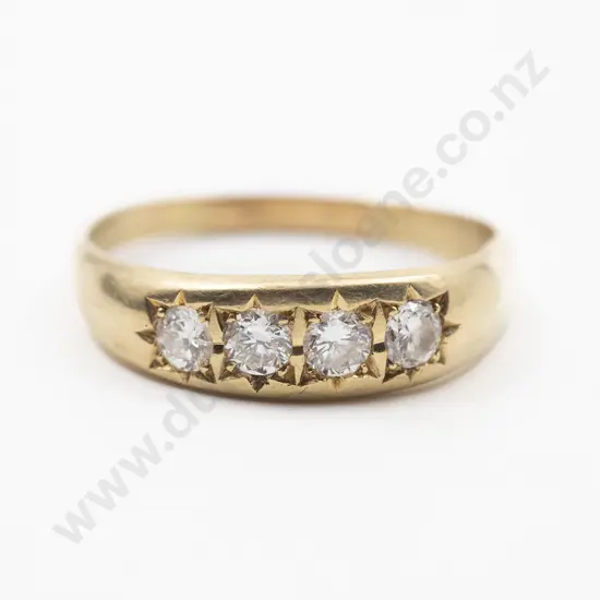 18ct Four Stone Diamond Band Ring