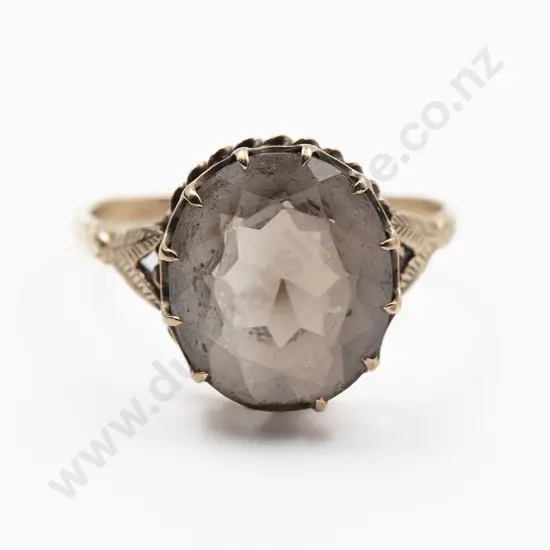 9ct Single Smoky Quartz Dress Ring