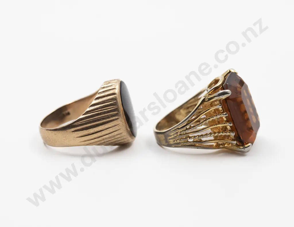 9ct Onyx Oval Panel Gents Dress Ring Image 1++