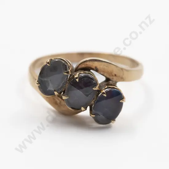 9ct Three Stone Opal Triplex Ring