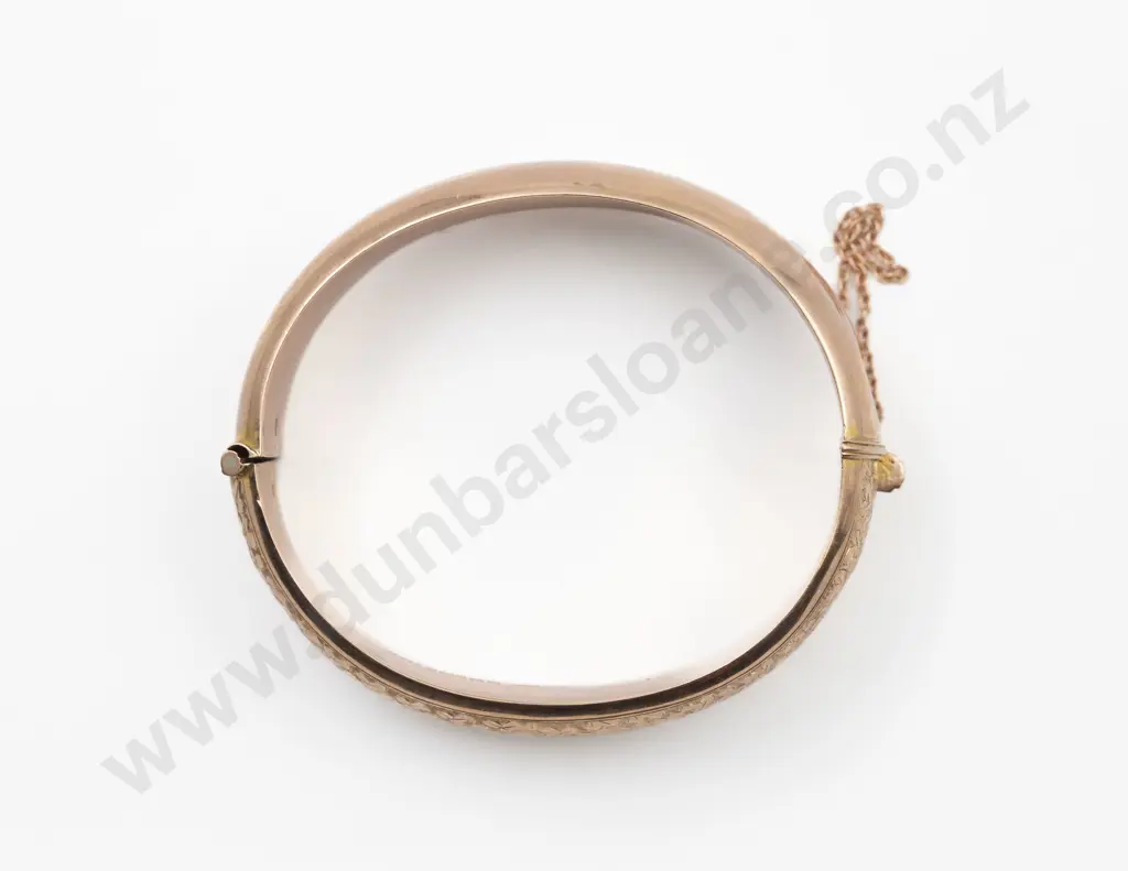 9ct Rose Gold Wide Wax Filled Hinged Snap Bangle Image 1++