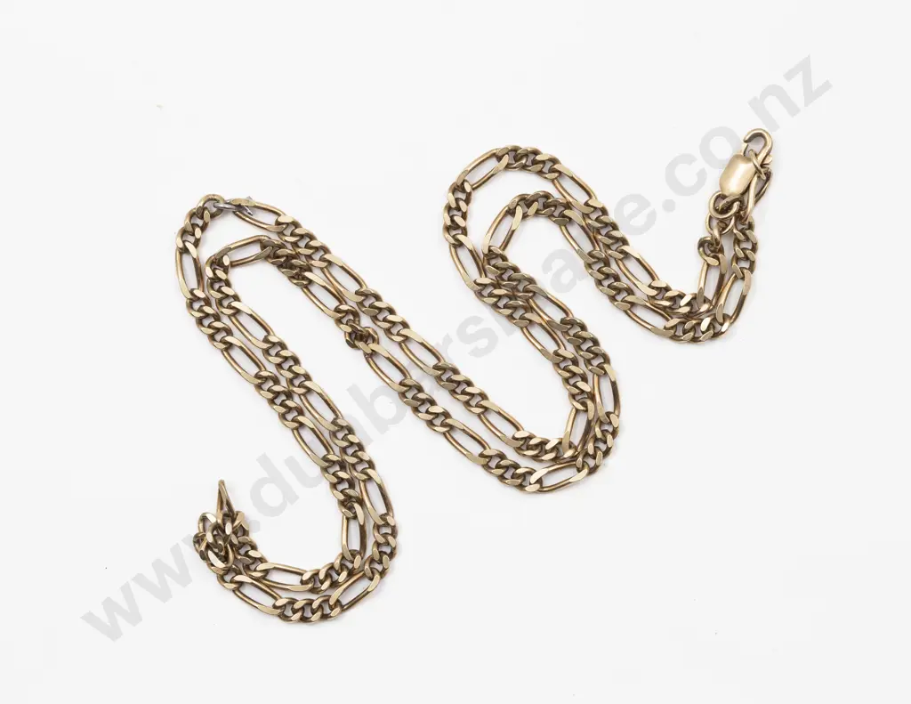 9ct Faceted Mixed Curb Link Neck Chain Image 1++