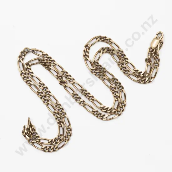 9ct Faceted Mixed Curb Link Neck Chain