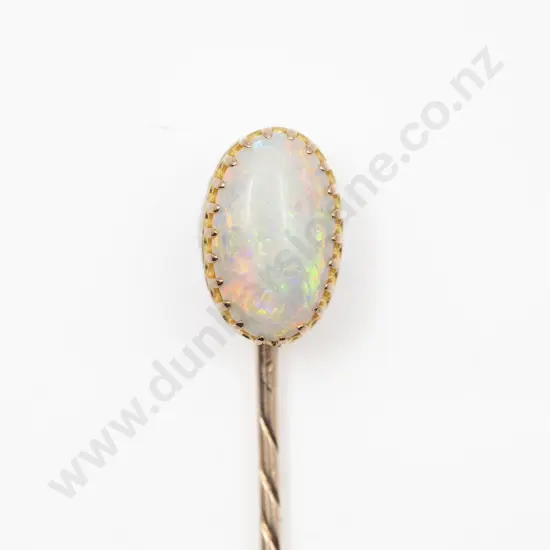 Victorian 15ct Single Milk Opal Tie Stick Pin