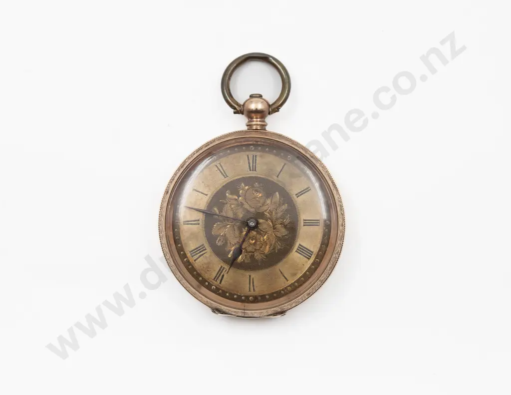 9ct Open Face Key Wind Small Pocket Watch Image 1++