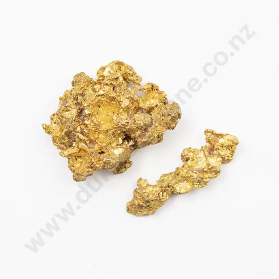 Two Alluvial Gold Natural Form Nuggets