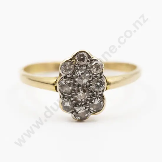 18ct Ten Stone Diamond Cluster Ring