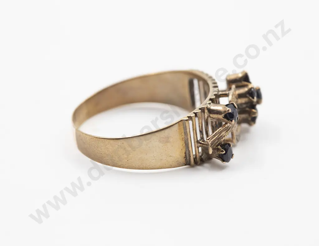 14ct Nine Stone Sapphire Dress Ring Image 1++