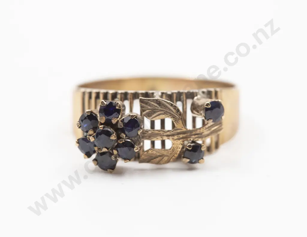 14ct Nine Stone Sapphire Dress Ring Image 1++